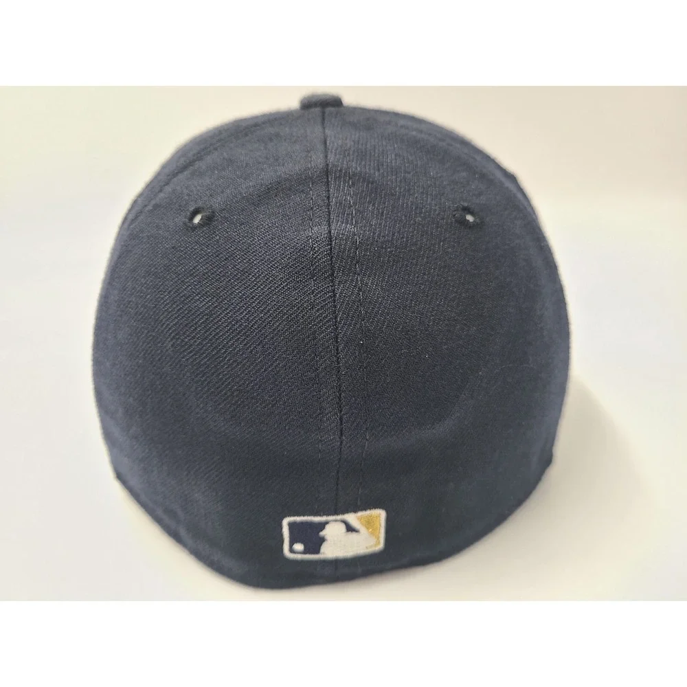 Vintage Houston Astros New Era 59Fifty Pro Model Fitted 7 Hat Cap Blue Gold Star